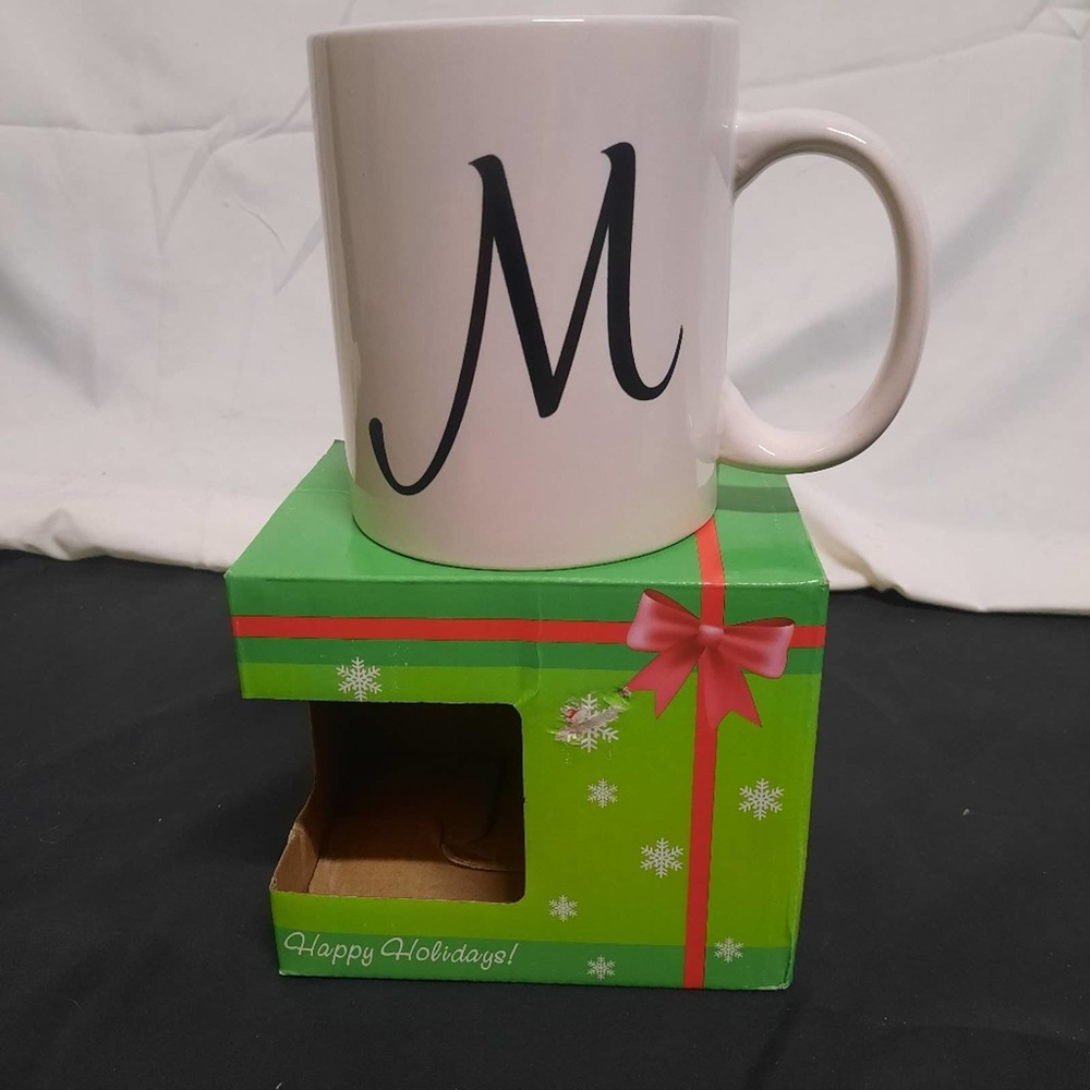New in box Lettered coffee mugs